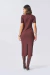 VESTIDO MIDI MANGA CURTA RIBANA CANELADA 105305 - loja online