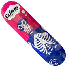 Tabla Chilango Skateboards Calavera Rosa/Azul