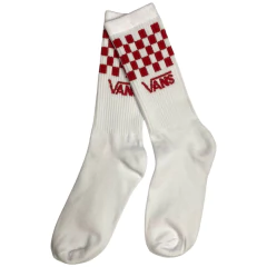 Calcetas Animadas Vans Checker Blanco Rojo
