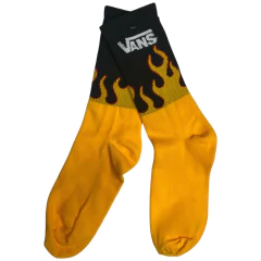 Calcetas Animadas Vans Flame Amarillo Negro