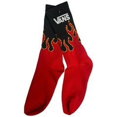 Calcetas Animadas Vans Flame Rojo Negro