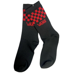 Calcetas Animadas Vans Checker Negro Rojo