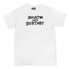 Playera Thrasher Skate And Destroy Blanca (White) - comprar en línea