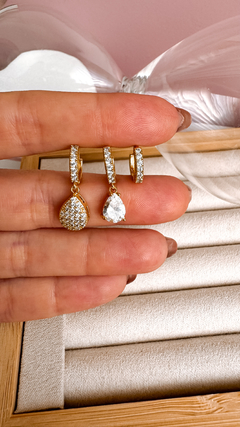 Trio de Argola Pietra Dourado - loja online