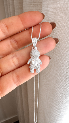 Pingente Menino Zirconia Prata