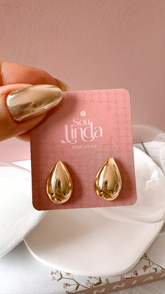Brinco Gota P Dourado - Sou Linda Semijoias