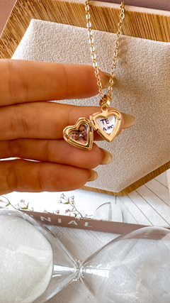 Colar Relicário Coração P Dourado - Sou Linda Semijoias