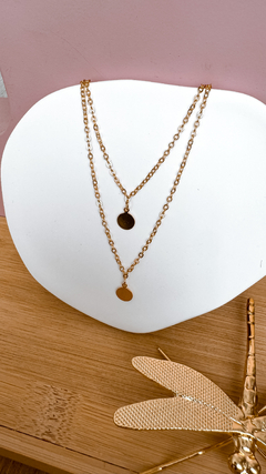 Colar Duplo Medalhas Dourado - loja online