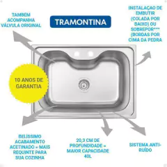 Cuba Tramontina Morgana Acessórios 60FX AC + Dosador na internet