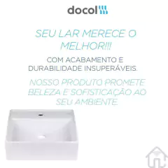 Imagem do Cuba Apoio Quadrada 41X14,5cm Branco Docol Louça