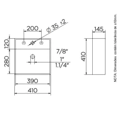 Cuba Apoio Quadrada 41X14,5cm Branco Docol Louça - loja online