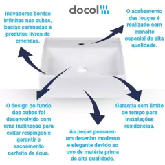 Cuba Apoio Quadrada 41X14,5cm Branco Docol Louça na internet