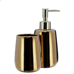 Kit de Banheiro Gold 2 Peças em Porcelana 24572