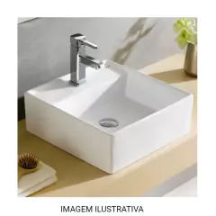 Cuba Apoio Quadrada 41X14,5cm Branco Docol Louça - CASA ONLINE