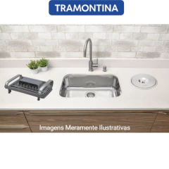 Cuba Prime 56x34x17 Brilho+ Escorredor Louça Plurale + Sifão - CASA ONLINE