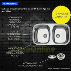 Cuba Dupla 77X45 Tramontina Inox Alto Brilho na internet