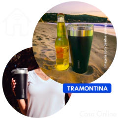 Copo Térmico Tramontina Preto com Tampa 550 ml 61646/505 - CASA ONLINE