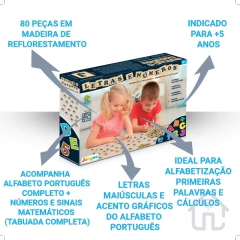 Letras e Numeros 80 Pçs Junges em Madeira na internet