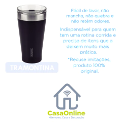 Copo Térmico Tramontina Preto com Tampa 550 ml 61646/505