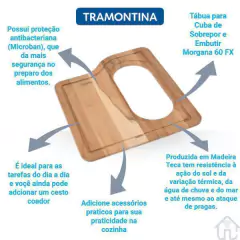 Cuba Tramontina Morgana Acessórios 60FX AC + Dosador - CASA ONLINE