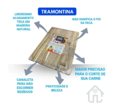 Tábua Churrasco Tramontina 40x28cm Madeira Teca - comprar online