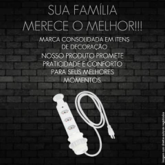 Torre 3 Tomadas Antichoque Retrátil Mesa Cor Branco