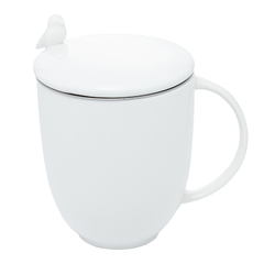 Caneca Porcelana Com Tampa e Infusor Birdies Wolff - comprar online
