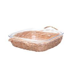 Refratário de Vidro Resistente ao Calor com Suporte em Fibra Natural 25,5cmx23cmx5cm Wolff