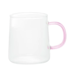 Caneca De Vidro com Alça Fun Rosa 320ml Wolff