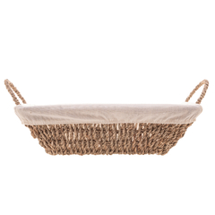 Cesta Retangular de Sisal Com Forro Em Tecido e Alça 35cmx20cmx2,5cm Wolff - comprar online