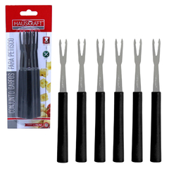 GARFOS PARA PETISCOS INOX PRETO 6 PECAS - comprar online