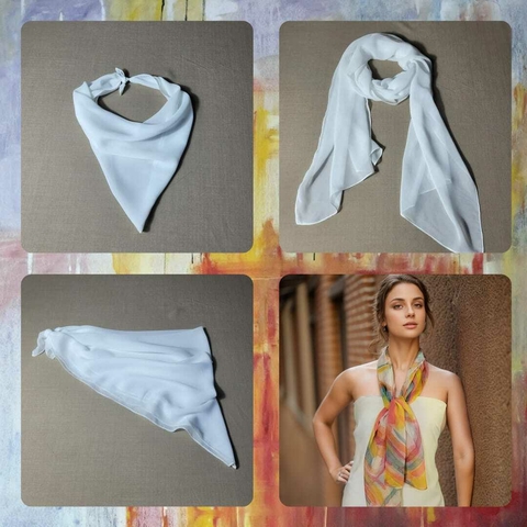 Kit de Lenços OFF WHITE para Pintura - 6 Peças