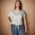 Camiseta de Amarrar na Frente ViscoLycra OFF WHITE Lisa