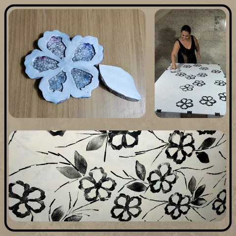 Carimbo Kit Flor + Folha