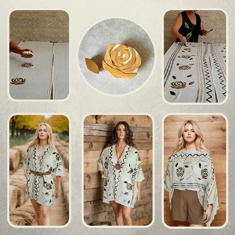 Carimbo Flor Rosa + Folha (EVA + Isopor) - comprar online