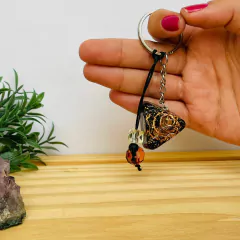 Orgonite Chaveiro - Turmalina Negra e Olho de Tigre - Resolução de Problemas - comprar online