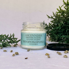 Vela Aromática com Cristais- HO'OPONOPONO - Cristal e Pirita - Jasmim - 100g