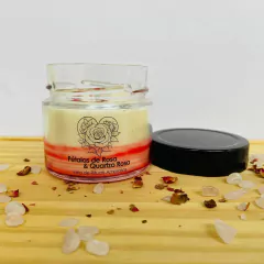 Vela - Pétalas de Rosa & Quartzo Rosa - Rituais Amorosos - Rosas - 150g - Consciência Oitentaeum Orgonites
