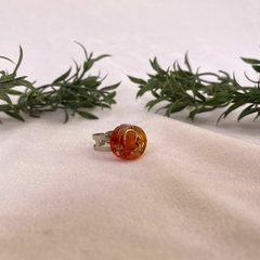 Anel Orgonite Ajustável - Chakra Umbilical - Ágata Fogo