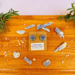 Brinco Arcanjo Miguel - Cianita Azul e Prata - Proteção Física, Astral e Espiritual na internet