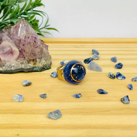 Anel Lapis Lázulli - Depressão Enxaqueca