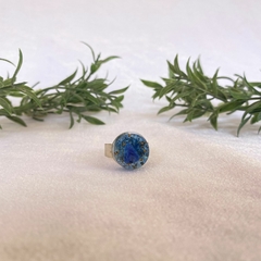Anel Orgonite Ajustável - Chakra Laríngeo - Ajustável - Quartzo Azul