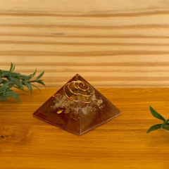 Orgonite Pirâmide - Olho de Tigre e Citrino - Sucesso - 4cm - comprar online