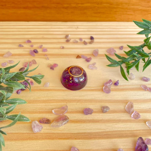 Mini Orgonite - Ametista - Transmutação - Para Bolsa