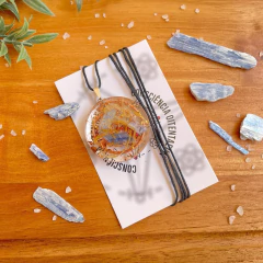 Colar Orgonite - Cianita Azul - Frequência de Cobre e Calêndula