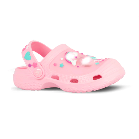Zuecos Footy Clogs Nena Unicornio Rosa Claro (CL974) - comprar online