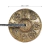 Címbalo Tibetano Sino Tingsha de Bronze com 8 Símbolos Auspiciosos, medindo 6,5 cm de diâmetro.
