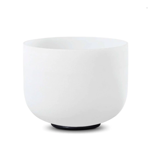 Taça de cristal de quartzo branca de 12 polegadas (30 cm) para meditação e harmonização sonora.