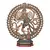 Estátua de Shiva Nataraja, representando o deus dançante da destruição e criação, com detalhes coloridos e uma aura circular.