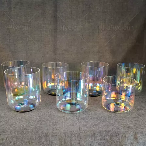 Conjunto de 7 Taças de Cristal Aurora Cósmica 12 a 18 cm/diam